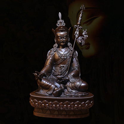 Guru Rinpoche Padmasambhava Oxidized Copper Statue. Two Colors
