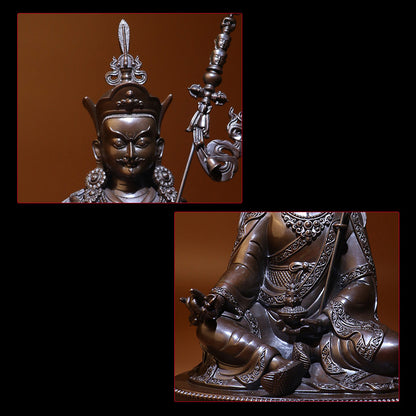 Guru Rinpoche Padmasambhava Oxidized Copper Statue. Two Colors