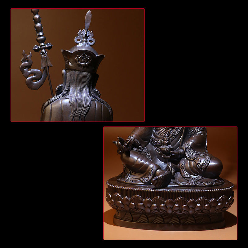 Guru Rinpoche Padmasambhava Oxidized Copper Statue. Two Colors