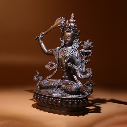 Manjushri Oxidized Copper Statue. Two Colors