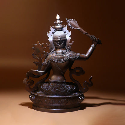 Manjushri Oxidized Copper Statue. Two Colors