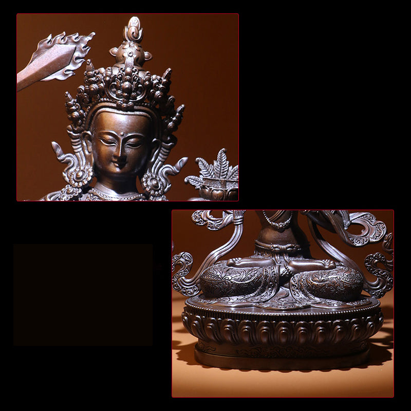 Manjushri Oxidized Copper Statue. Two Colors