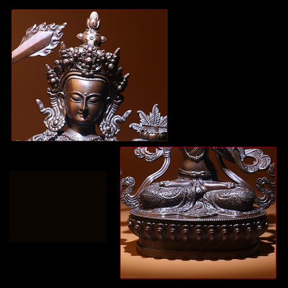 Manjushri Oxidized Copper Statue. Two Colors