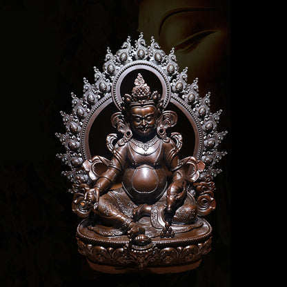 Yellow Dzambhala Oxidized Copper Statue