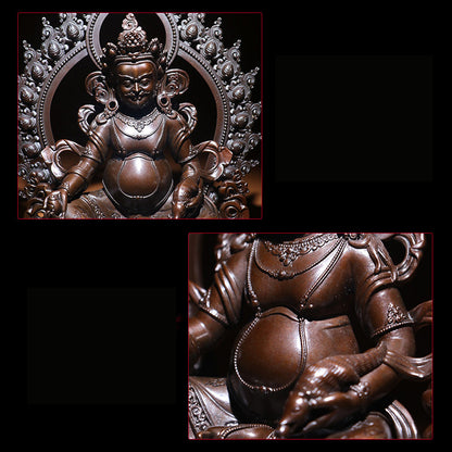 Yellow Dzambhala Oxidized Copper Statue