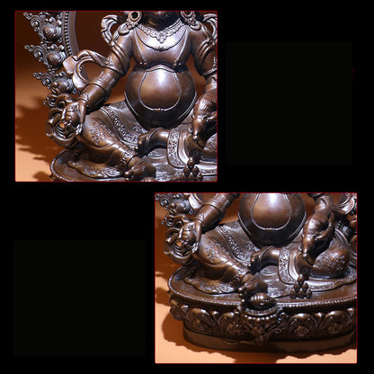 Yellow Dzambhala Oxidized Copper Statue