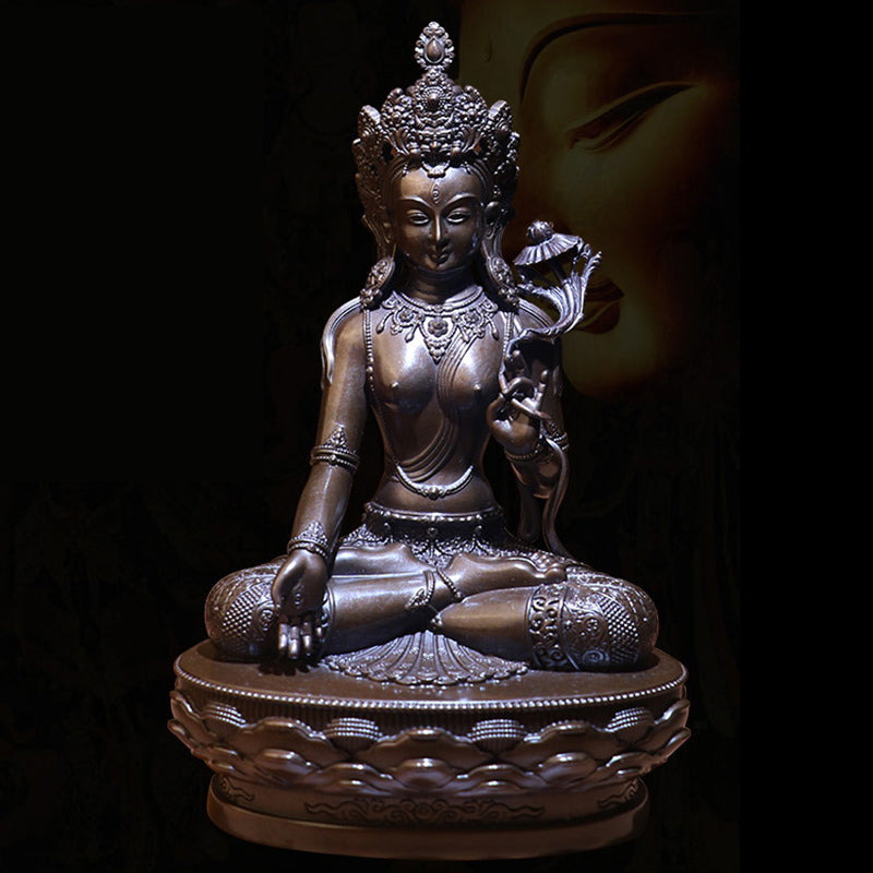 White Tara Oxidized Copper Statue. Two Colors