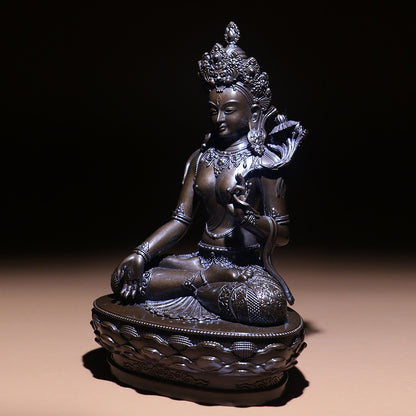 White Tara Oxidized Copper Statue. Two Colors
