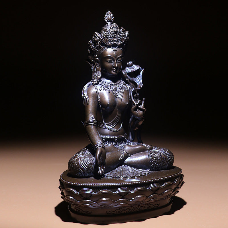 White Tara Oxidized Copper Statue. Two Colors