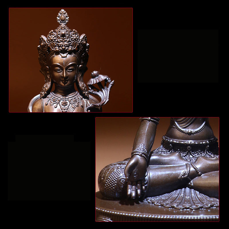 White Tara Oxidized Copper Statue. Two Colors