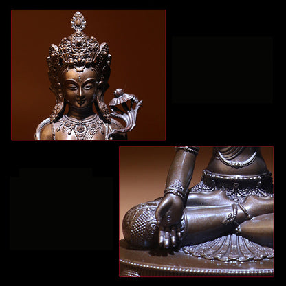 White Tara Oxidized Copper Statue. Two Colors