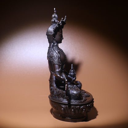 Amitayus Long Life Buddha Oxidized Copper Statue. Two Colors