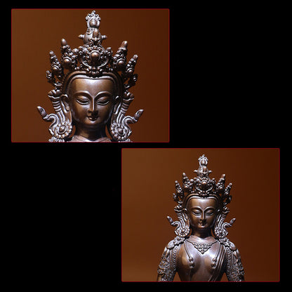 Amitayus Long Life Buddha Oxidized Copper Statue. Two Colors