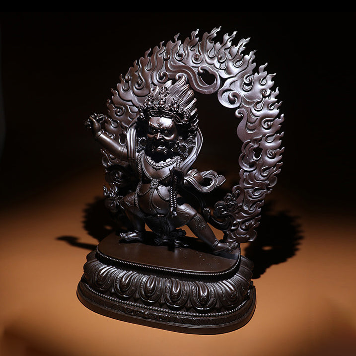 Vajrapani Bodhisattva Wrathful Oxidized Copper Statue