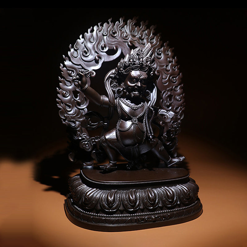 Vajrapani Bodhisattva Wrathful Oxidized Copper Statue