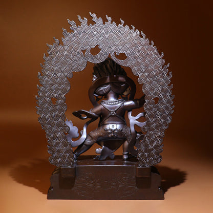 Vajrapani Bodhisattva Wrathful Oxidized Copper Statue