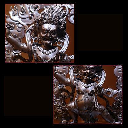 Vajrapani Bodhisattva Wrathful Oxidized Copper Statue