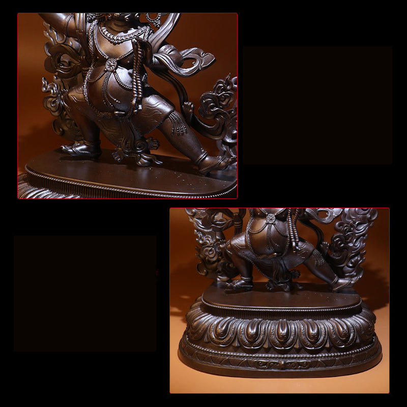 Vajrapani Bodhisattva Wrathful Oxidized Copper Statue