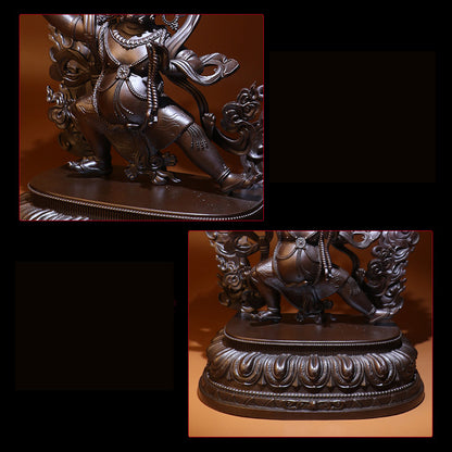 Vajrapani Bodhisattva Wrathful Oxidized Copper Statue