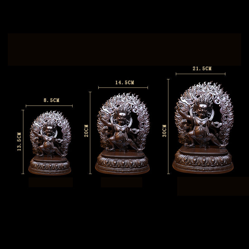 Vajrapani Bodhisattva Wrathful Oxidized Copper Statue