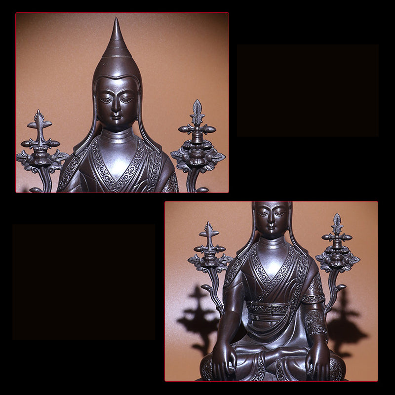 Longchenpa Oxidized Copper Statue. Two Colors