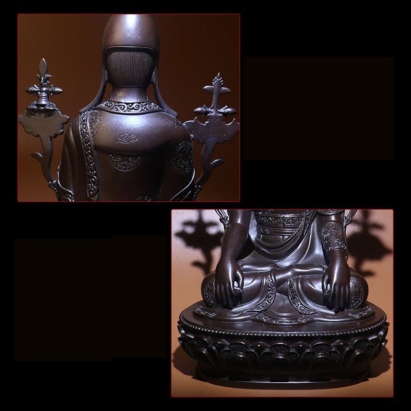 Longchenpa Oxidized Copper Statue. Two Colors