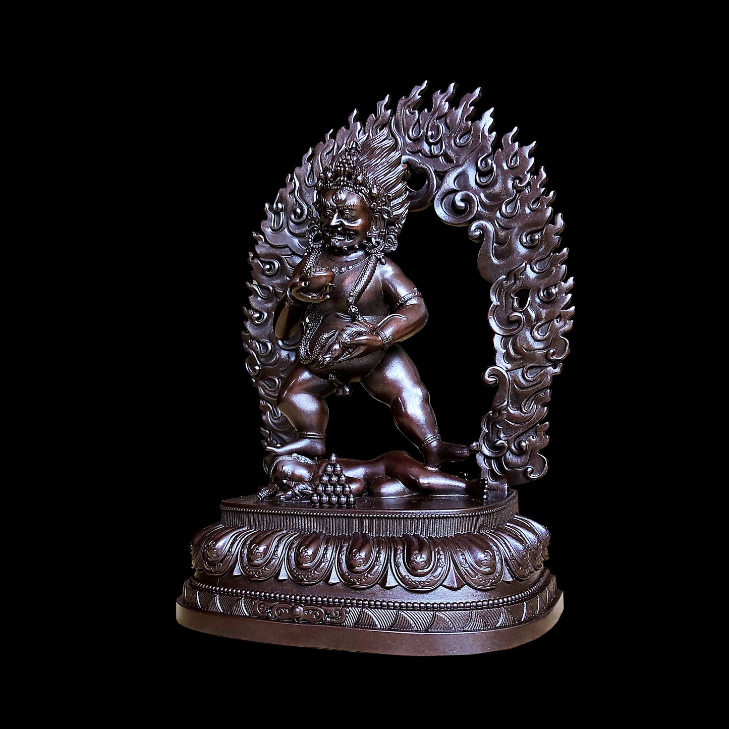 Black Dzambhala Oxidized Copper Statue