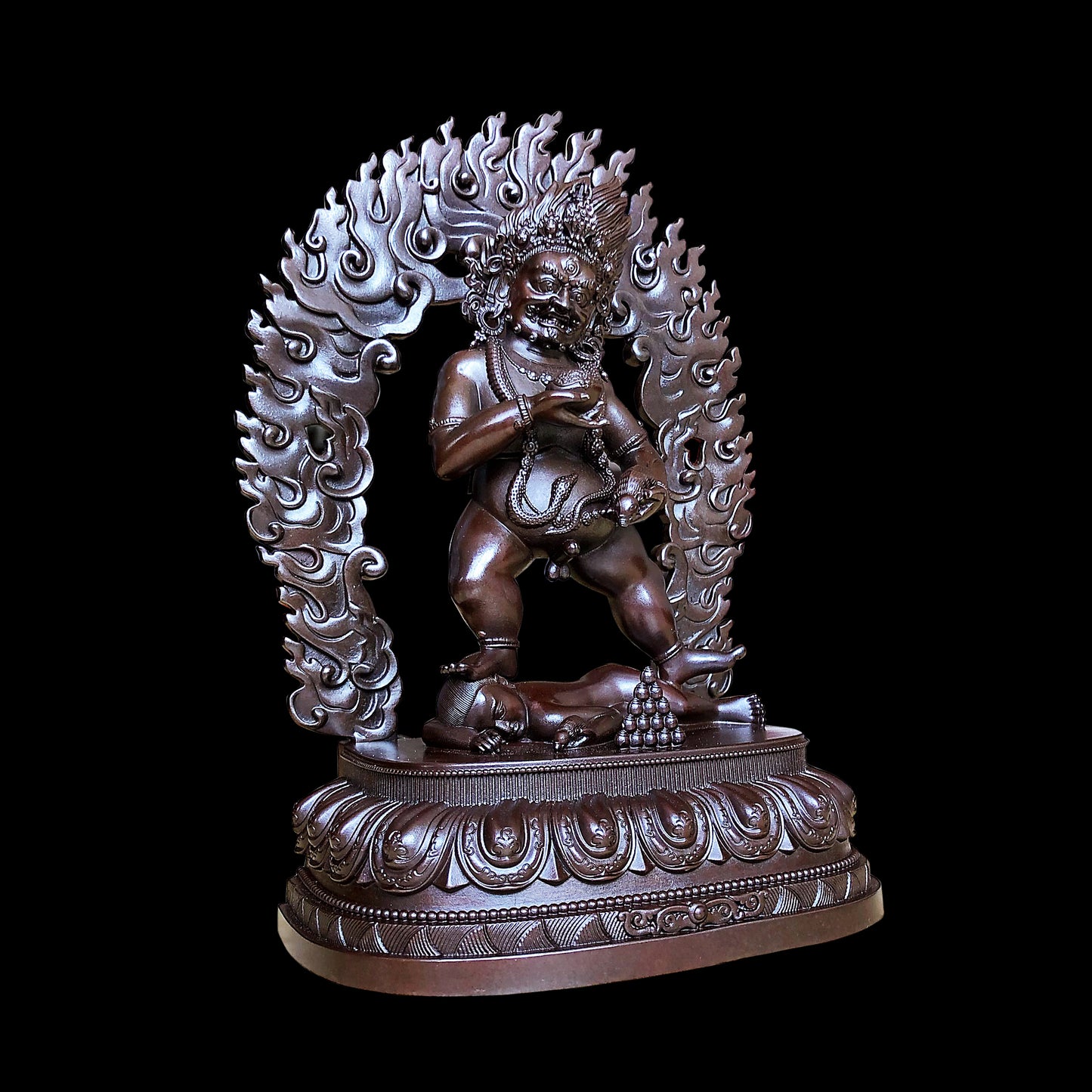 Black Dzambhala Oxidized Copper Statue