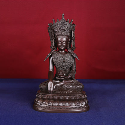 Jowo Sakyamuni Buddha Oxidized Copper Statue