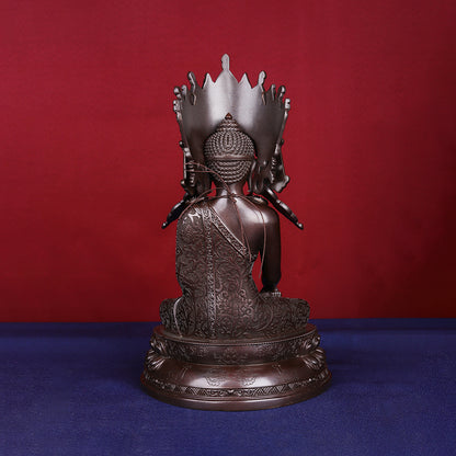Jowo Sakyamuni Buddha Oxidized Copper Statue