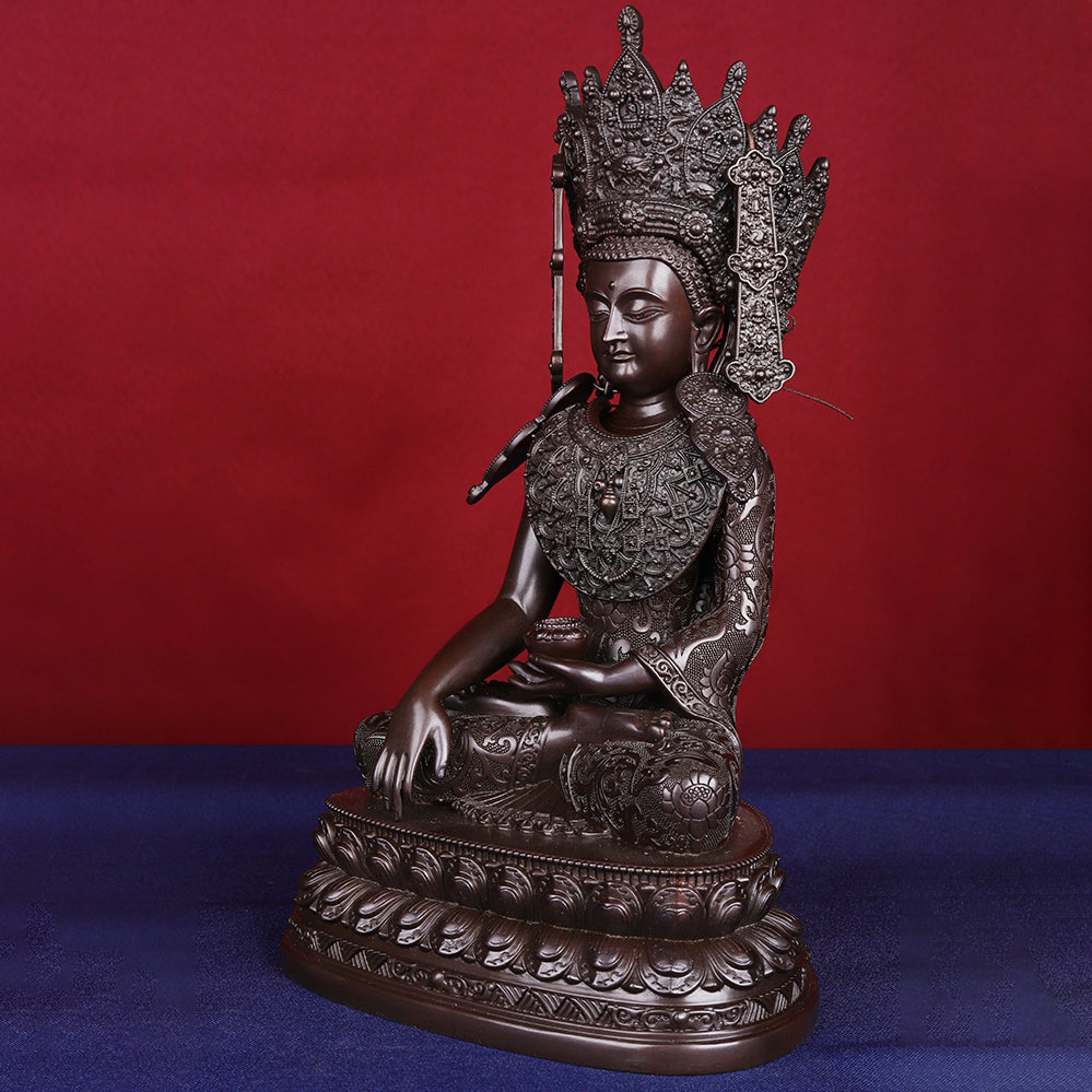 Jowo Sakyamuni Buddha Oxidized Copper Statue