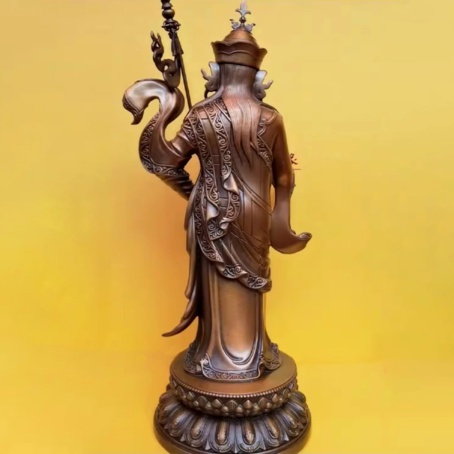 Sampa Lhundrup Standing Guru Rinpoche Padmasambhava Bronze Statue