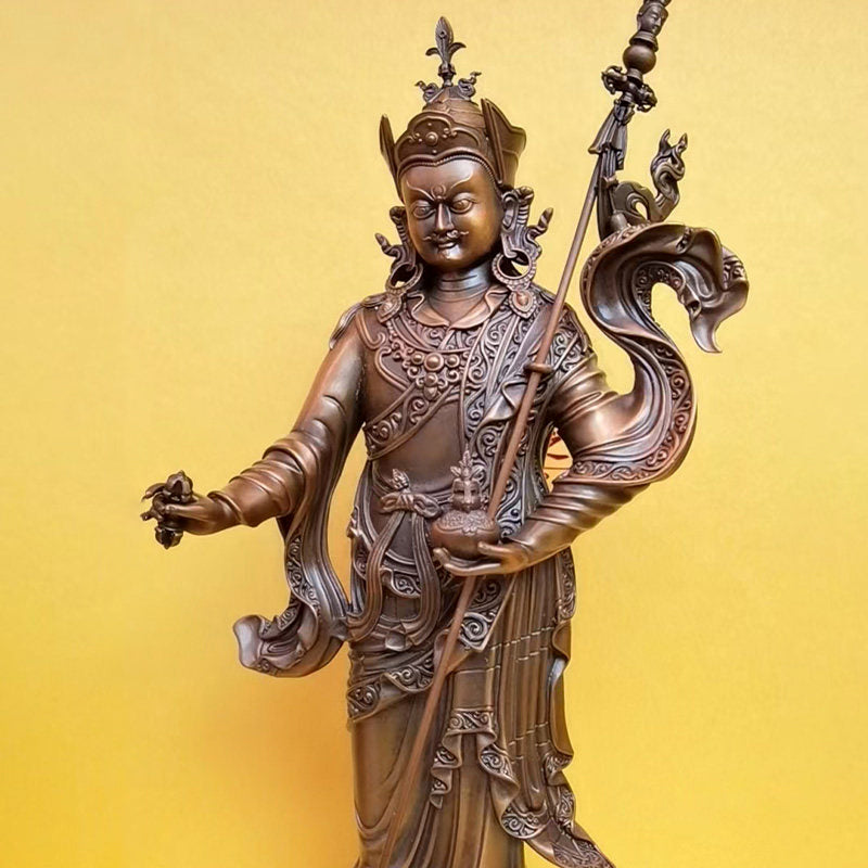 Sampa Lhundrup Standing Guru Rinpoche Padmasambhava Bronze Statue