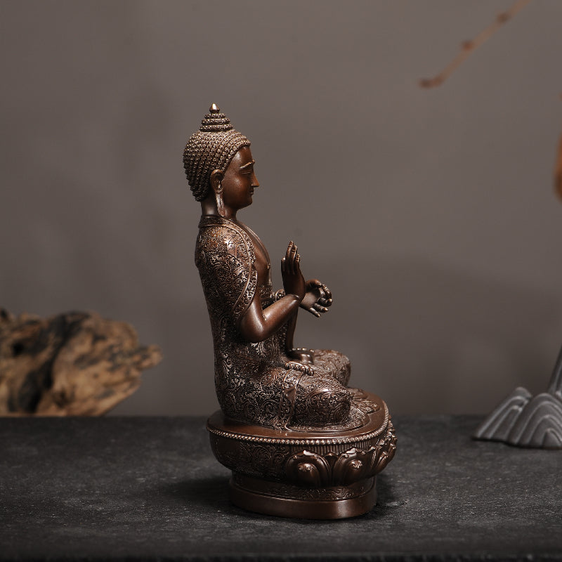 Dipankara Buddha Oxidized Copper Statue