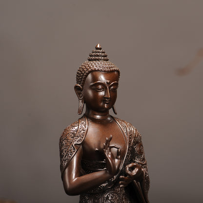 Dipankara Buddha Oxidized Copper Statue