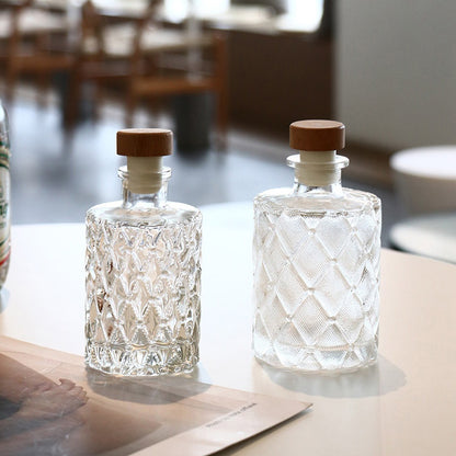 Práctica botella de vidrio hermética con tapón de goma pequeña