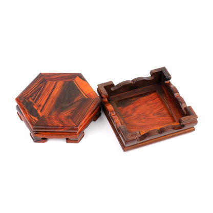 Base de madera estilo Ming rectangular cuadrada de caoba y palisandro [12 tamaños]