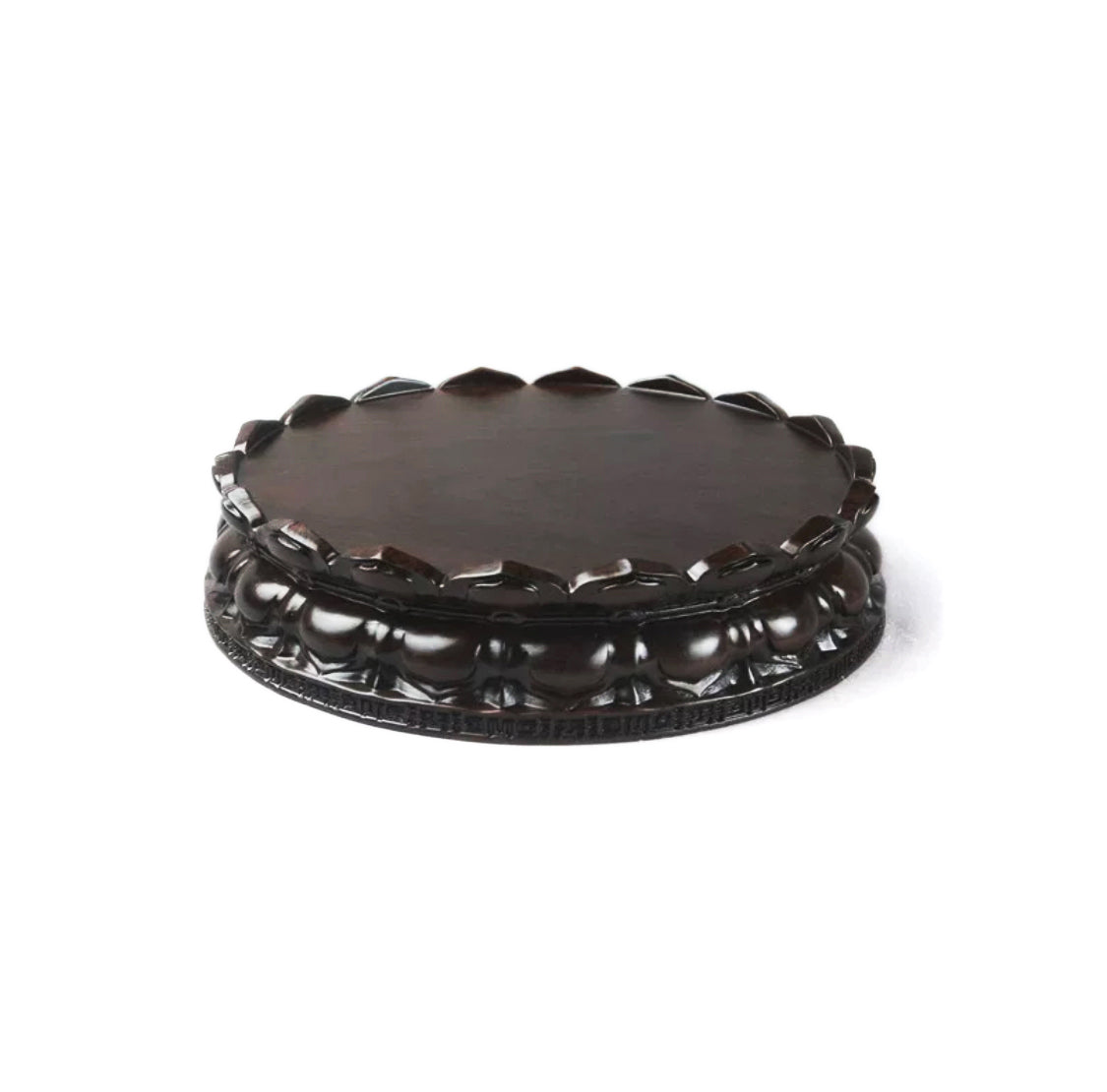 Base de madera redonda con tronco entero de madera negra en forma de loto [11 tamaños]