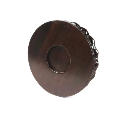 Base de madera redonda con tronco entero de madera negra en forma de loto [11 tamaños]