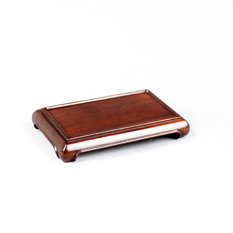 Elegant minimalist rosewood mahogany rectangle wood base, crafted in Chinese Ming style, perfect for displaying statues, vases, or altar offerings.