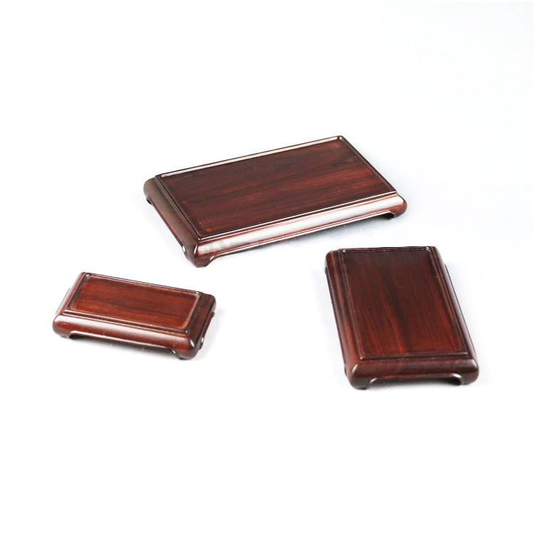 Subtle Minimal Rosewood Mahogany Rectangle Wood Base