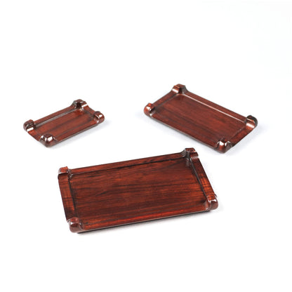 Subtle Minimal Rosewood Mahogany Rectangle Wood Base