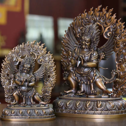 Vajrakilaya Phurpa Oxidized Copper Statue. Two Colors